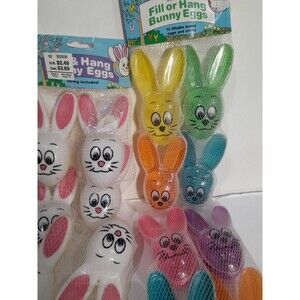Vintage Bunny Rabbit Fill & Hang Blow Mold Plastic Easter Eggs Lot. Sun Hill, 18